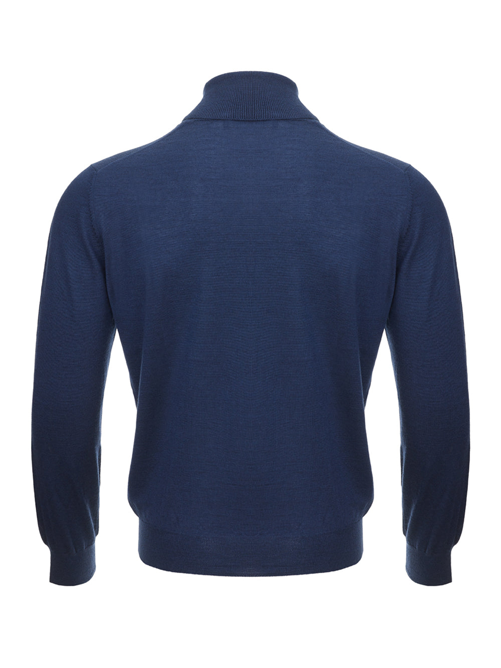 Blue Cashmere and Silk Turtleneck Sweater