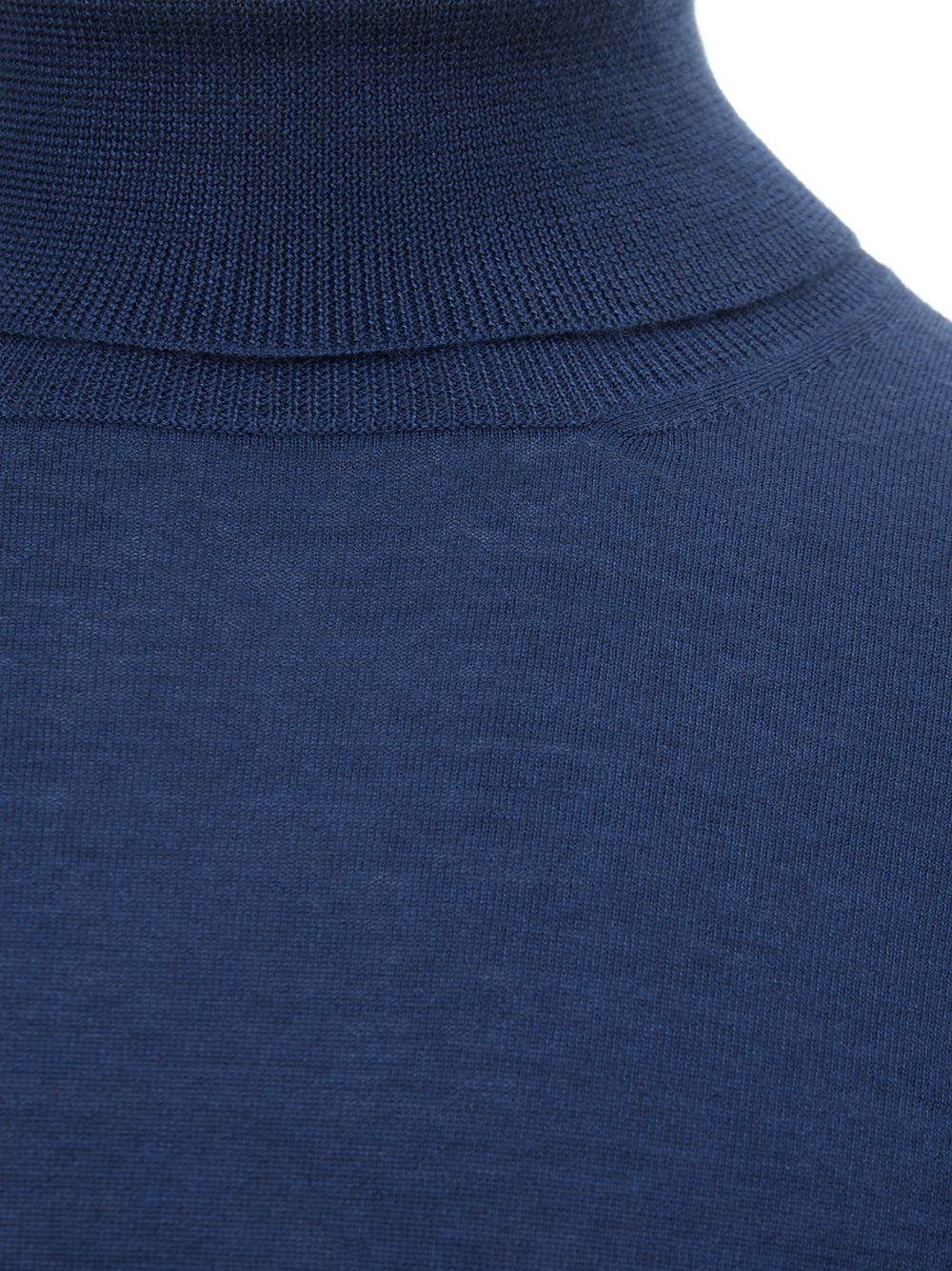 Blue Cashmere and Silk Turtleneck Sweater