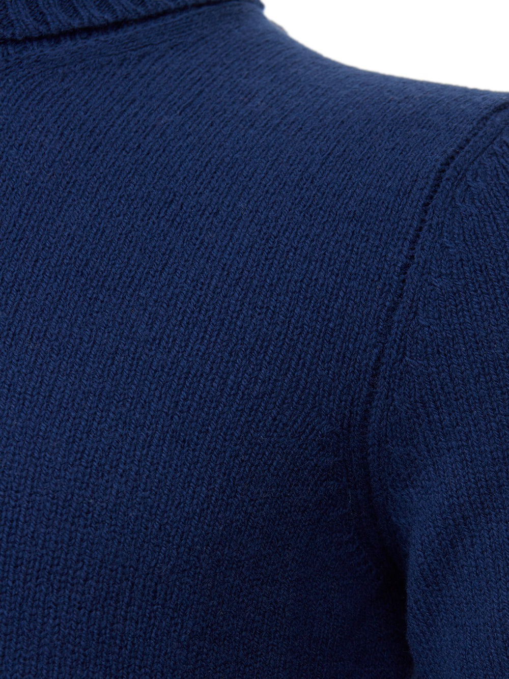 Blue Wool Turtleneck Sweater