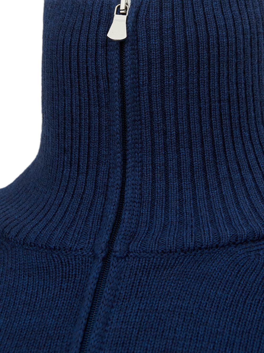 Blue Mock Turtleneck Wool Sweater