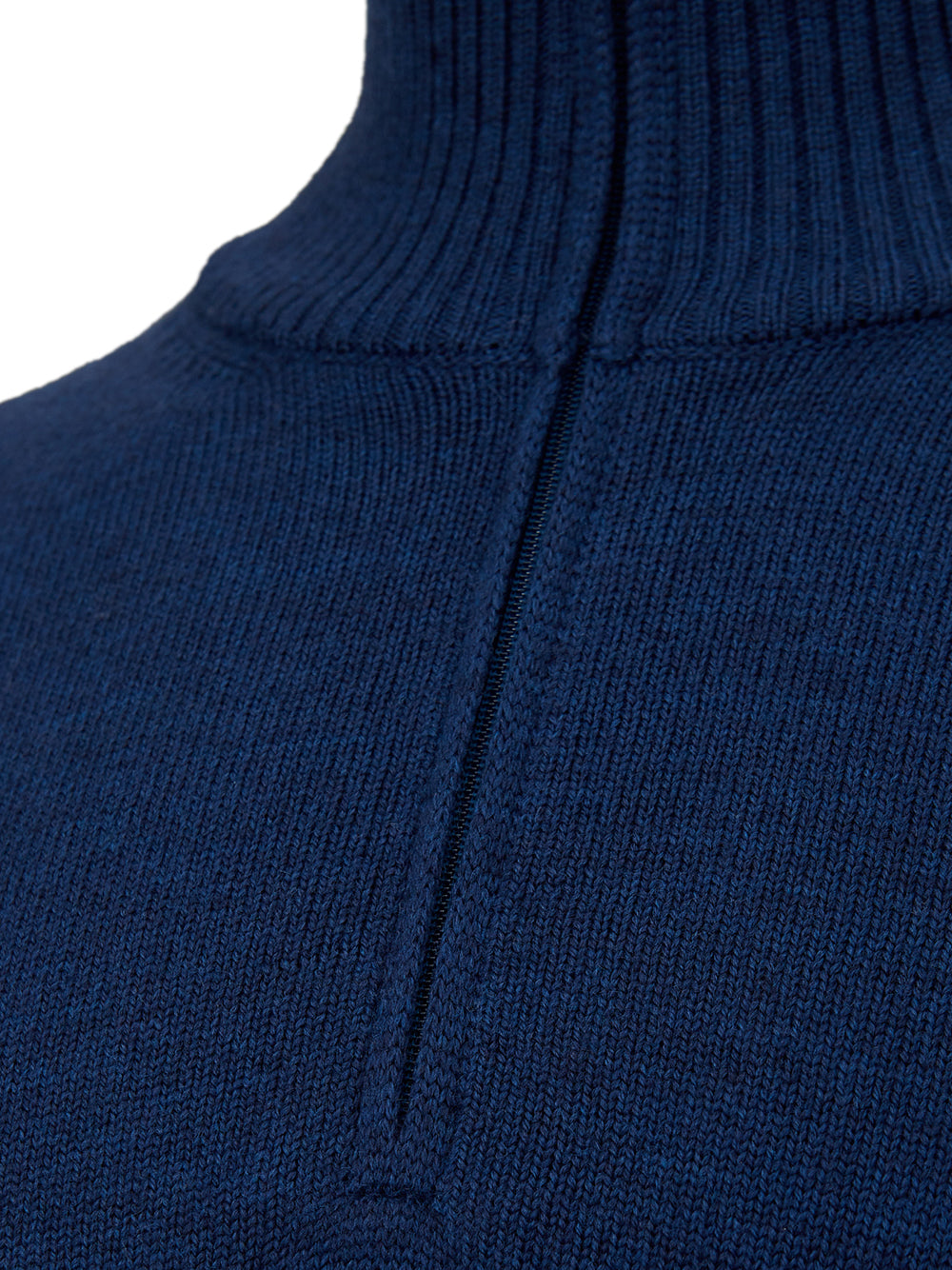 Blue Mock Turtleneck Wool Sweater