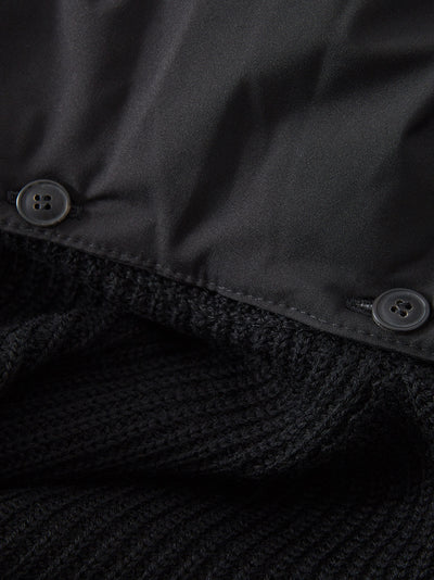 Zipped Black Wool Cardigan