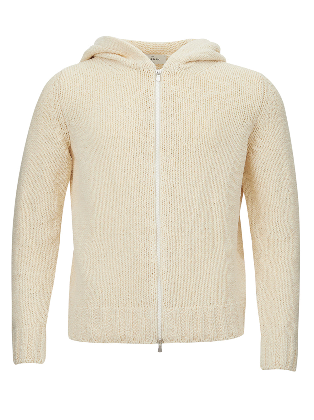 Cream Hooded Cardigan with Zip