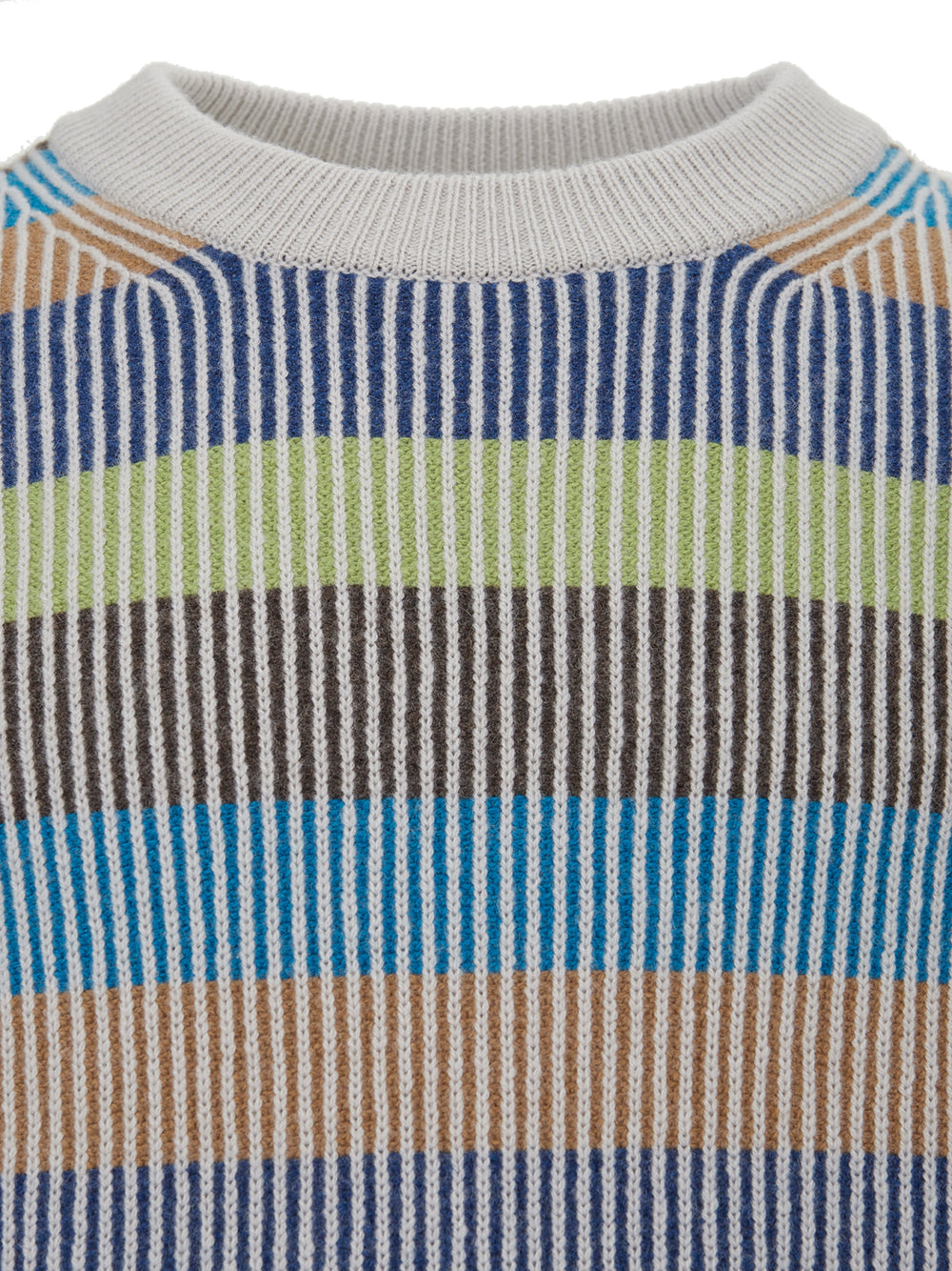 Multicolor Round Neck Cashmere Sweater