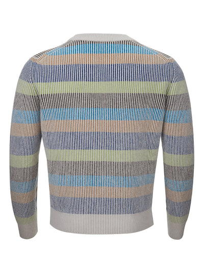 Multicolor Round Neck Cashmere Sweater