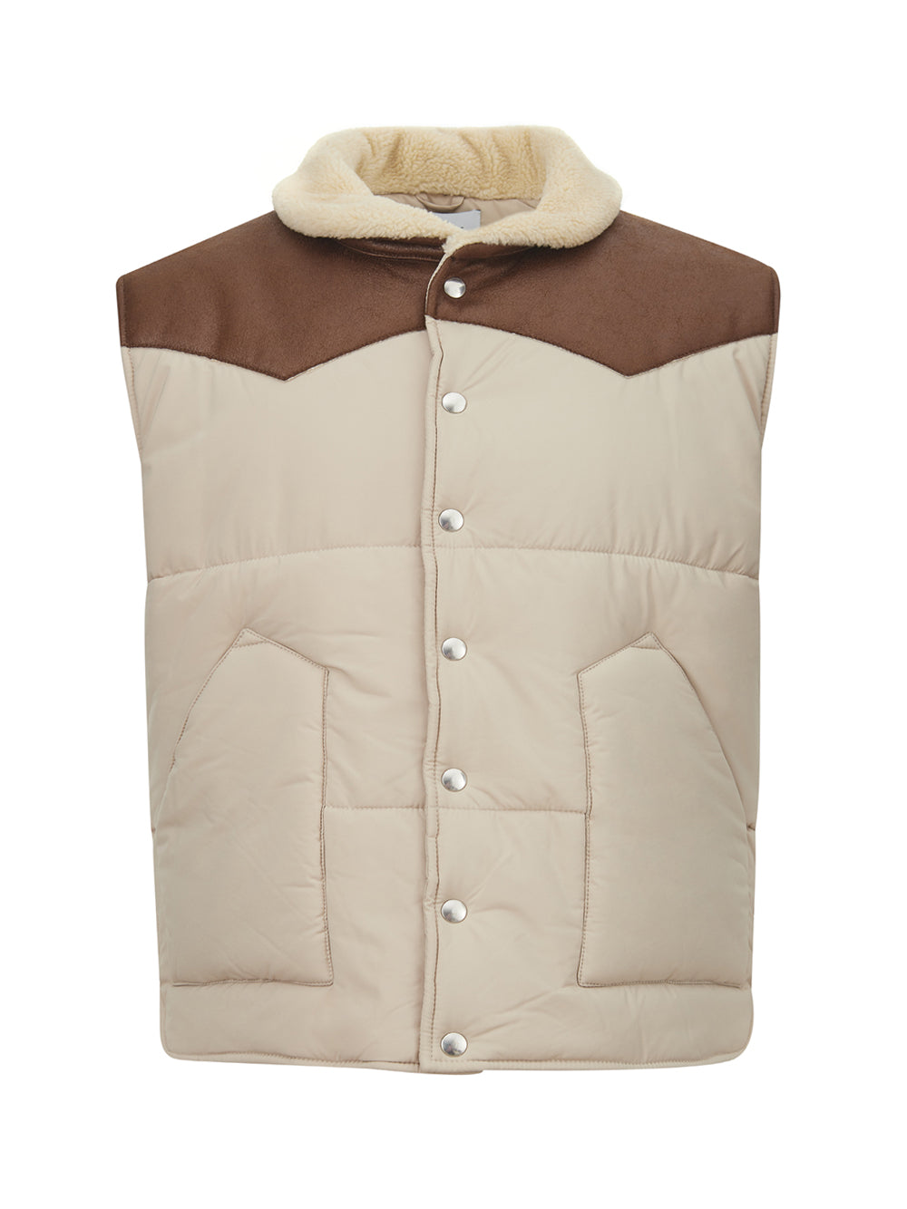 Quilted Beige Vest Jacket