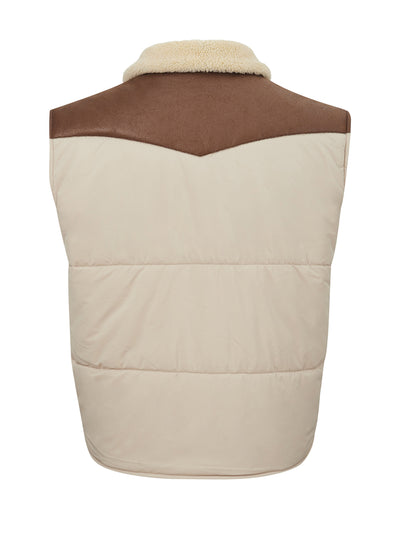 Quilted Beige Vest Jacket