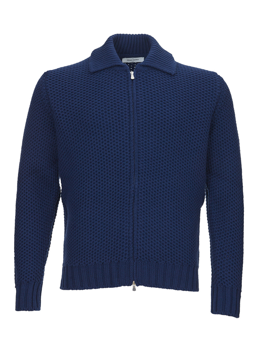 Wool Blu Sweater with Zip