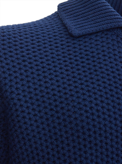 Wool Blu Sweater with Zip