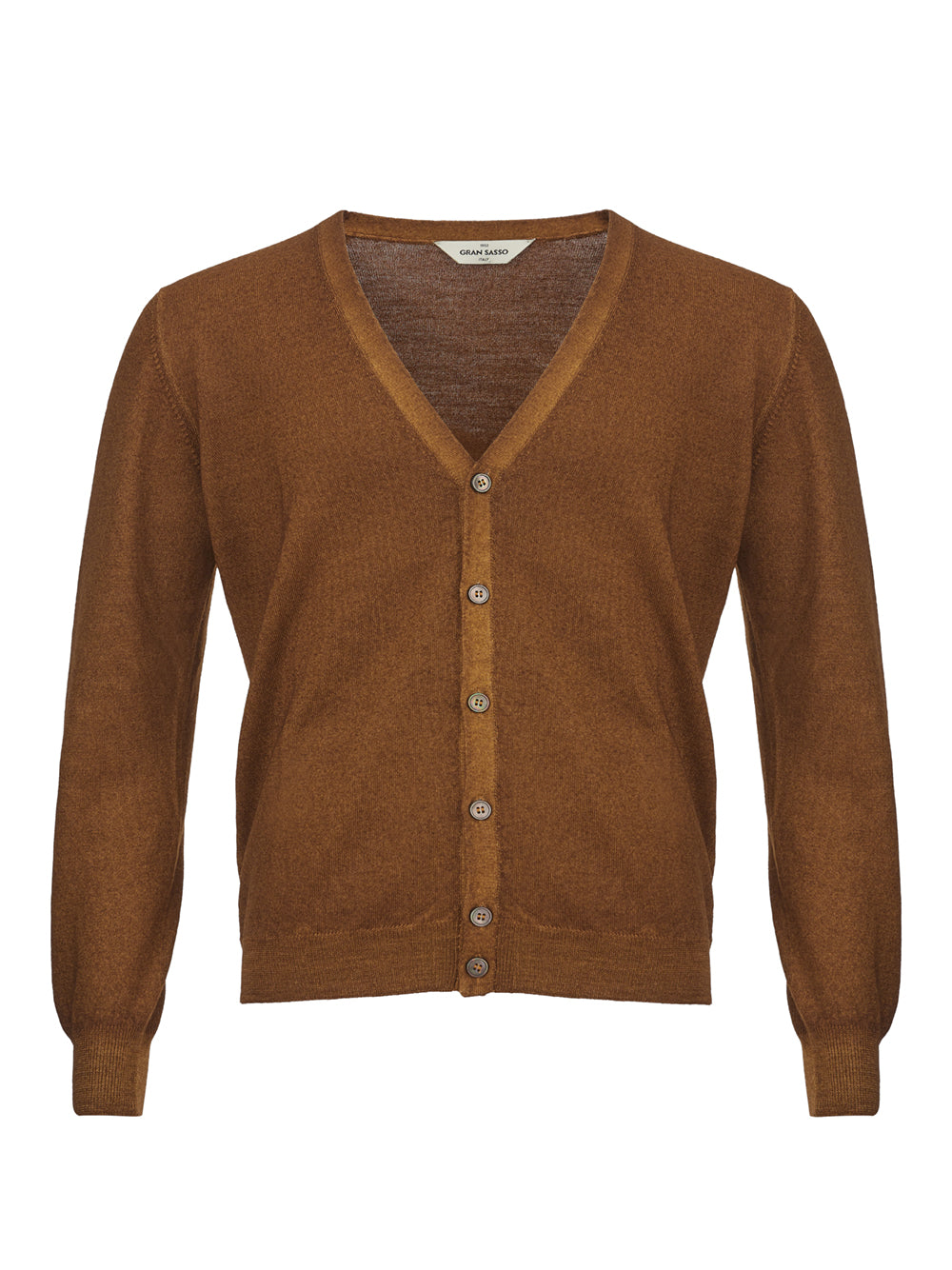 Brown Extra fine Wool Cardigan