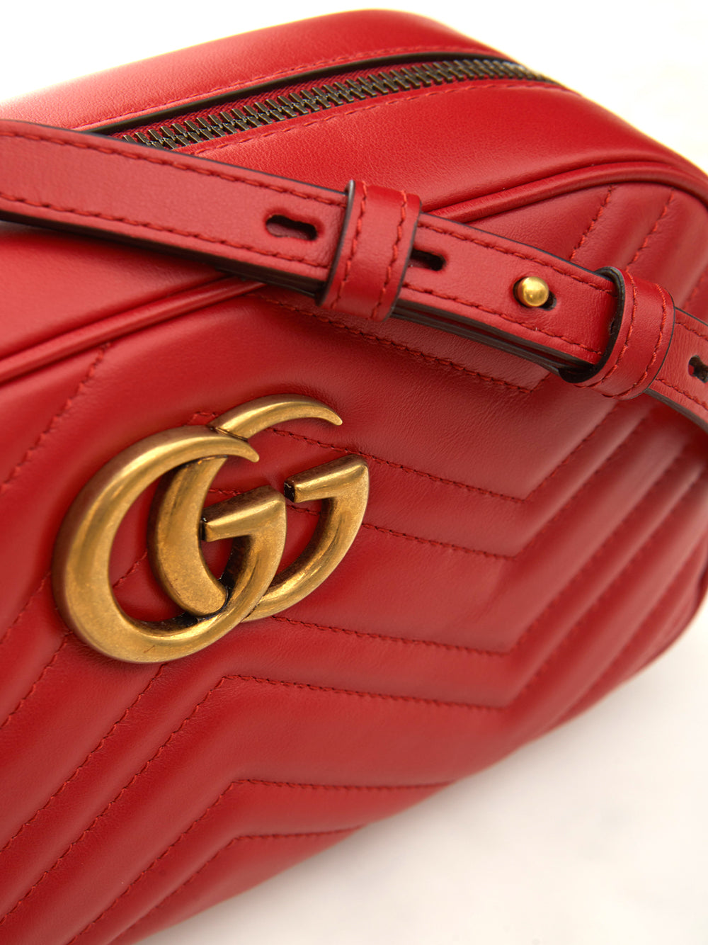 Red Leather Marmont Shoulder Bag