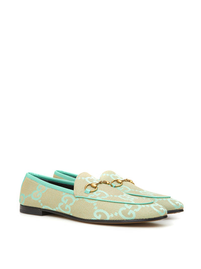 Acquamarina Canvas and Leather GG Loafer