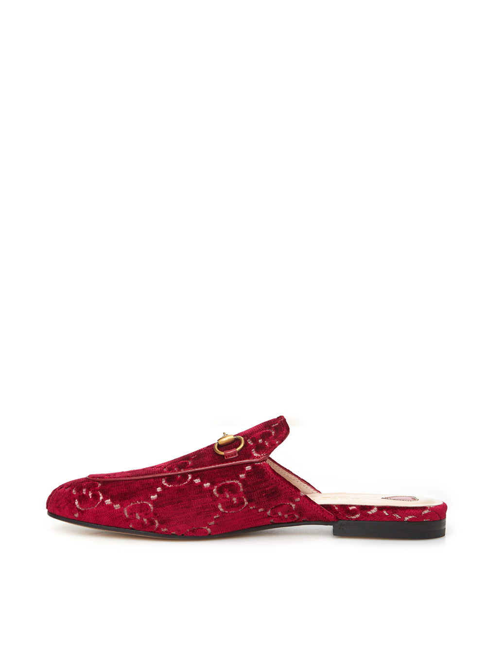 Red Velvet Princetown Slipper with Logo Allover