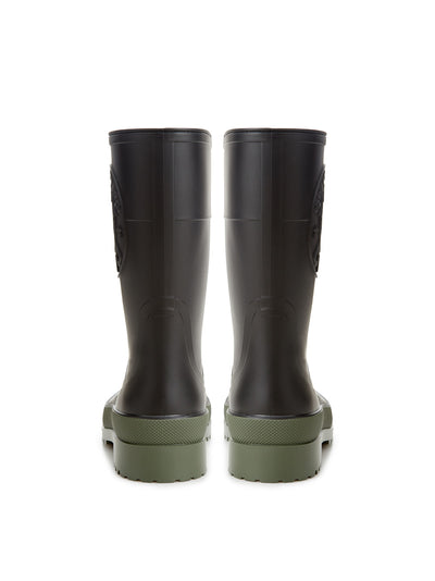 Rubber Black Boots with Logo