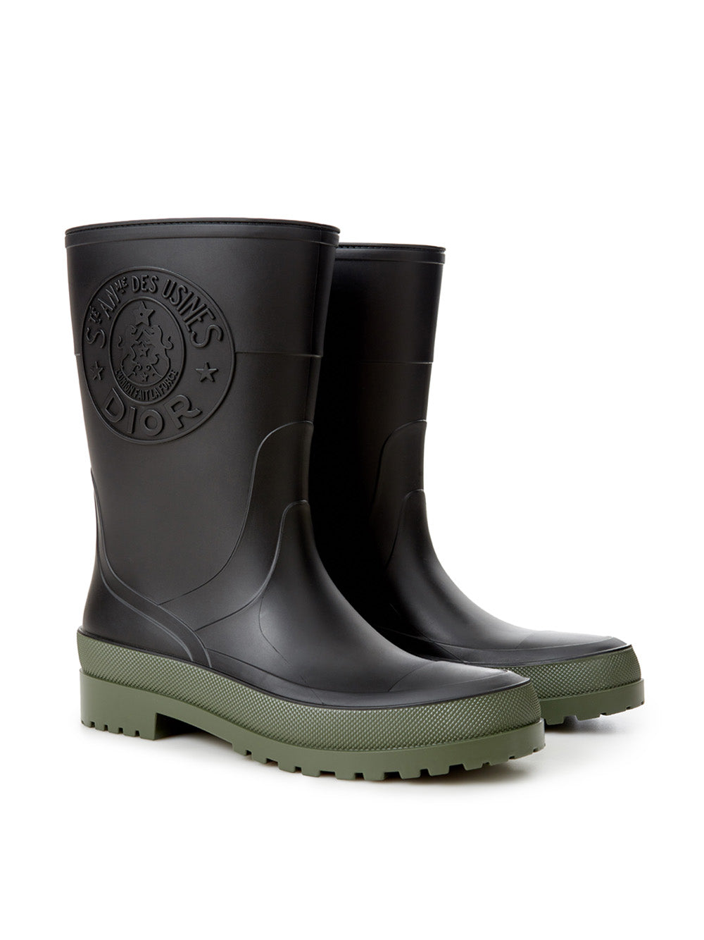 Rubber Black Boots with Logo