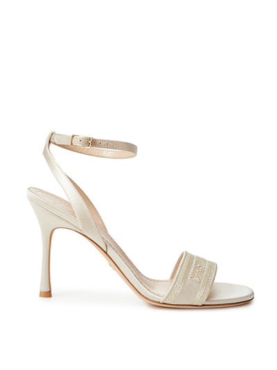 Ivory Dway Lurex Embroidered Heeled Sandals