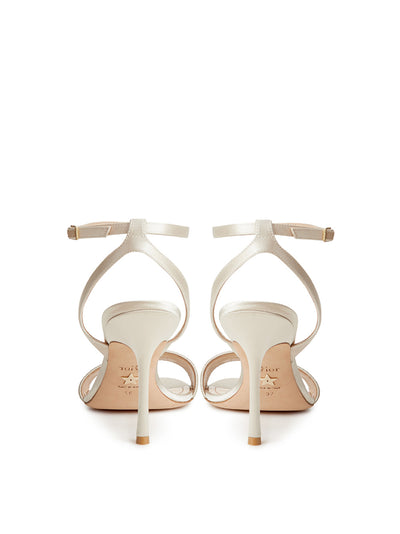 Ivory Dway Lurex Embroidered Heeled Sandals