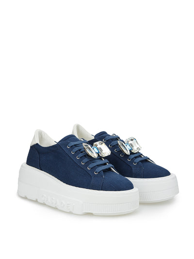 Blu Denim Maxi Platform Sneakers