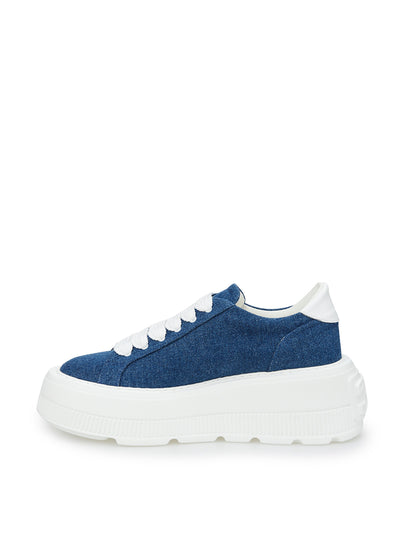 Blu Denim Maxi Platform Sneakers