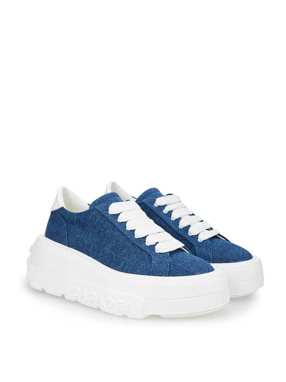 Blu Denim Maxi Platform Sneakers