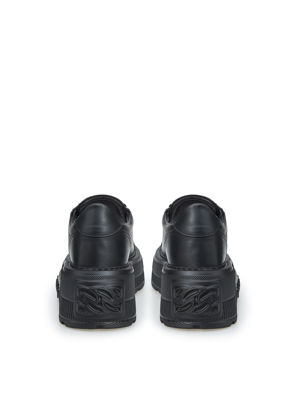 Black Leather Maxi Platform Sneakers