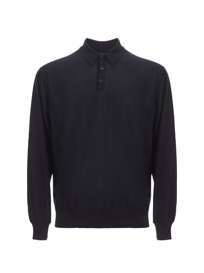 Blu Cashmere Polo Sweater