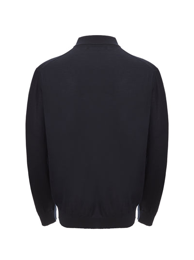 Blu Cashmere Polo Sweater