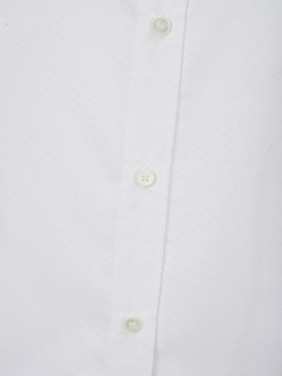 White Cotton Shirt with Micro Honeycomb detail