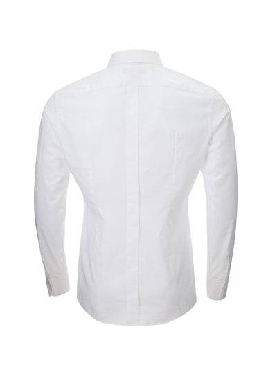 White Cotton Shirt with Micro Honeycomb detail