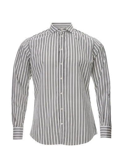 Black and White Striped Cotton Shirt