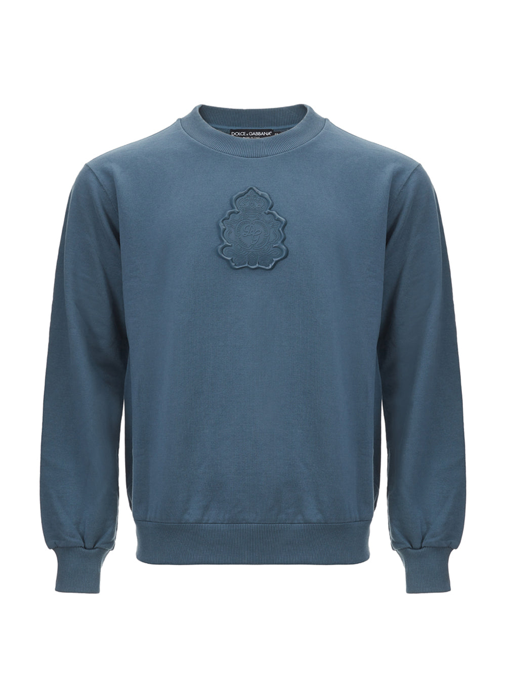 Cotton Round Neck Sweatshirt with Front Attached Logo