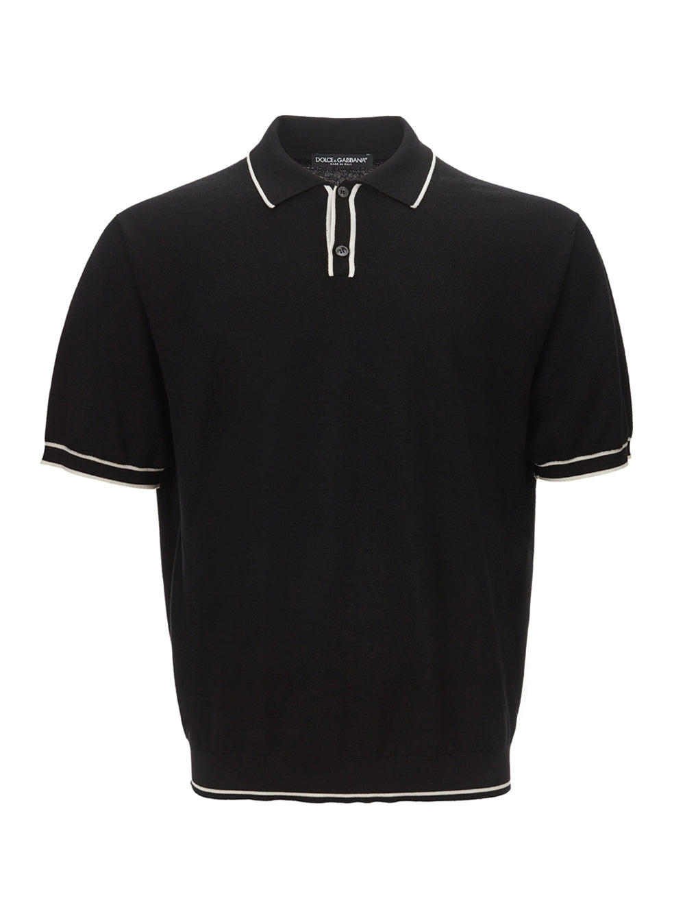 Black Knit Polo Shirt