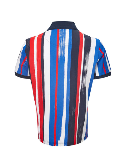 Multicolor 'brushstrokes' Cotton Polo Shirt