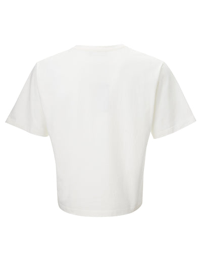 White Cotton T-Shirt with Logo