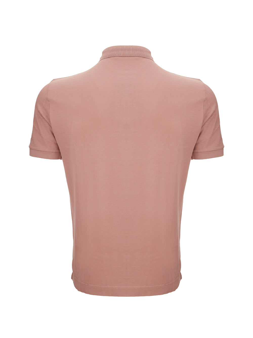 Antique Pink Cotton Polo Shirt with Crown Embroidery