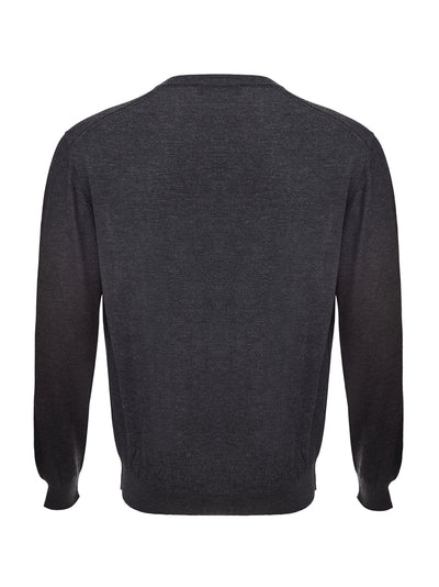 Dark Grey V-Neck Cashmere Sweater