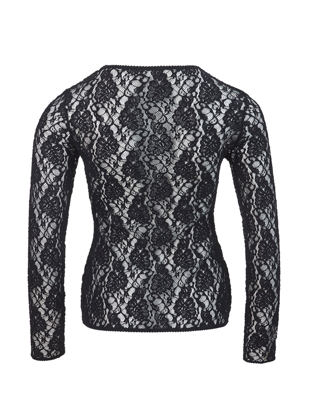 Black Lace Top with Front band with Logo