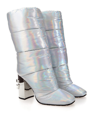 Quilted Silver New Jackie Boots