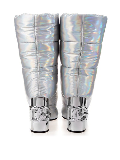 Quilted Silver New Jackie Boots