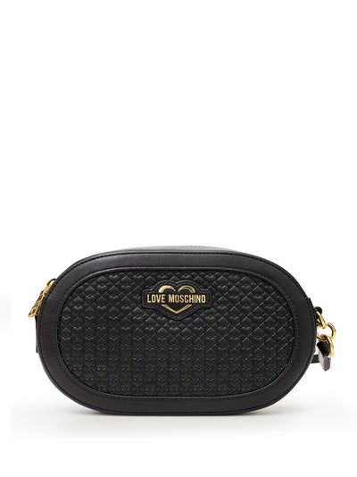 'Valentina' Shoulder Black Bag with Logo