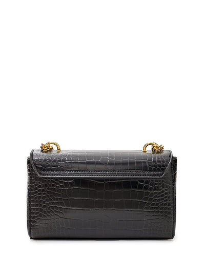 Croco Printed Shoulder Bag with Logo