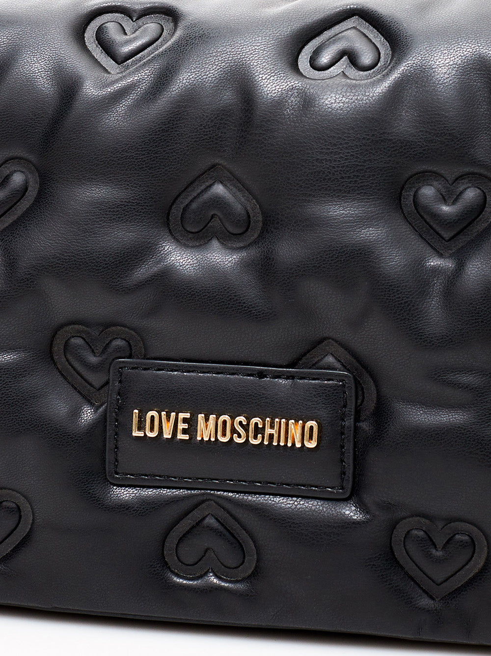 Embossed Hand Black Bag with Logo