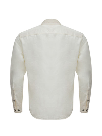 White Cotton Overshirt with Logo