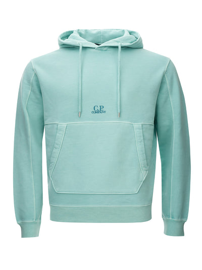 Acquamarina Cotton Hooded Sweatshirt with Logo