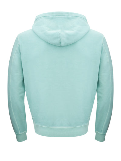 Acquamarina Cotton Hooded Sweatshirt with Logo