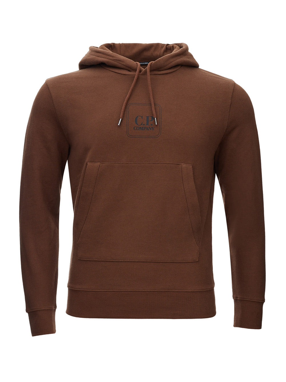 Brown Cotton Hooded Sweatshirt with Logo