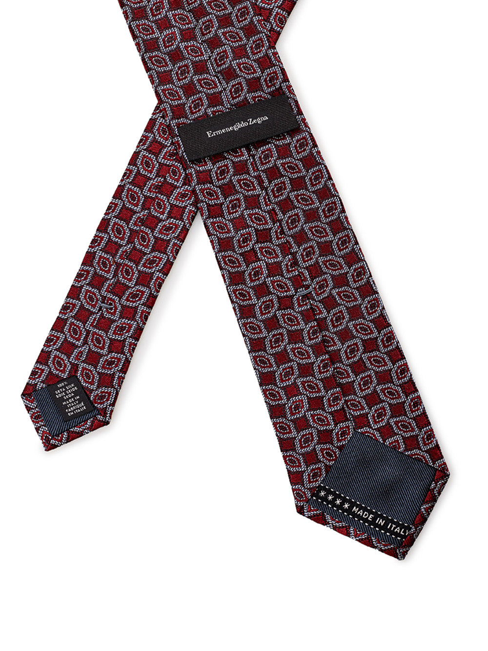 Micro Printed Dark Red Silk Tie