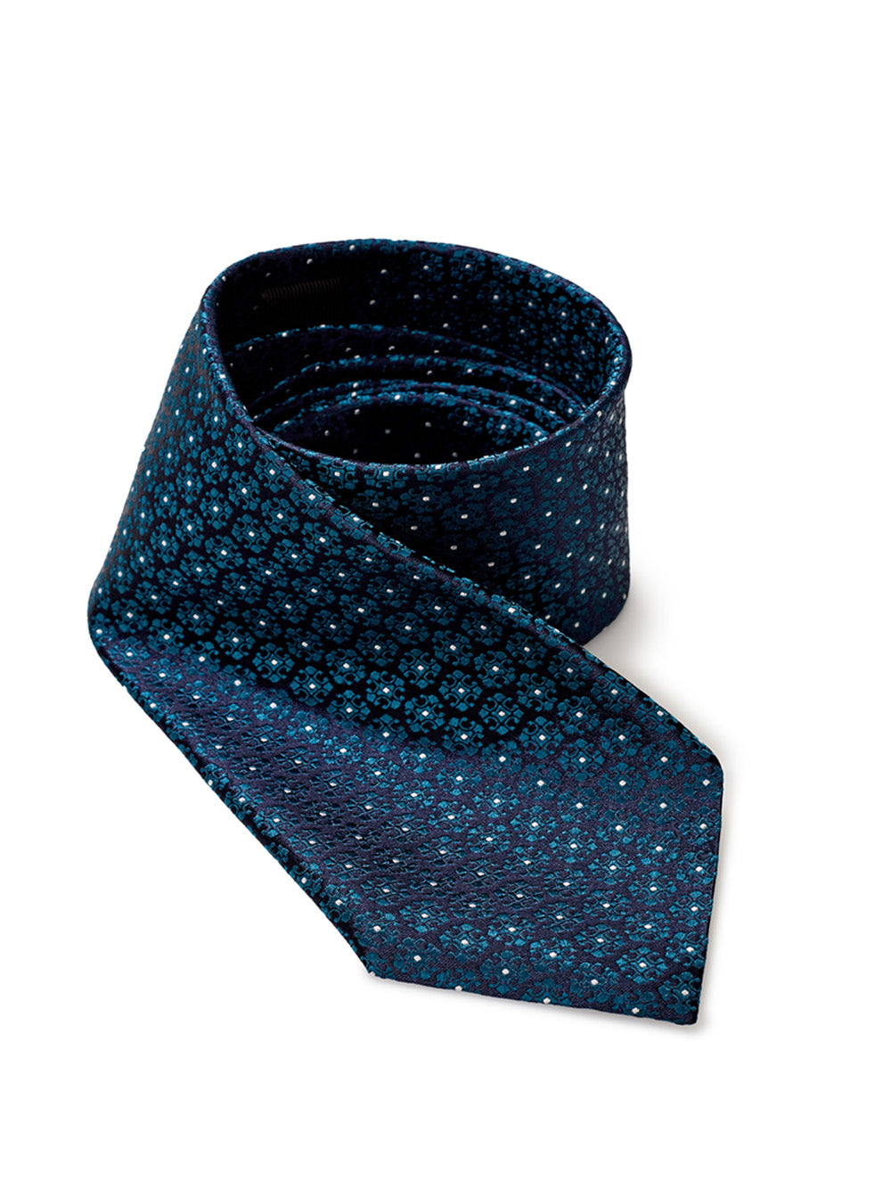 Oil Blue Printed Silk Tie