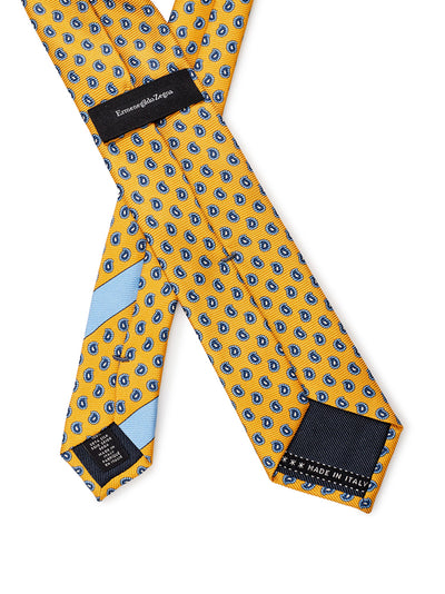 Cashmere Print Yellow silk Tie