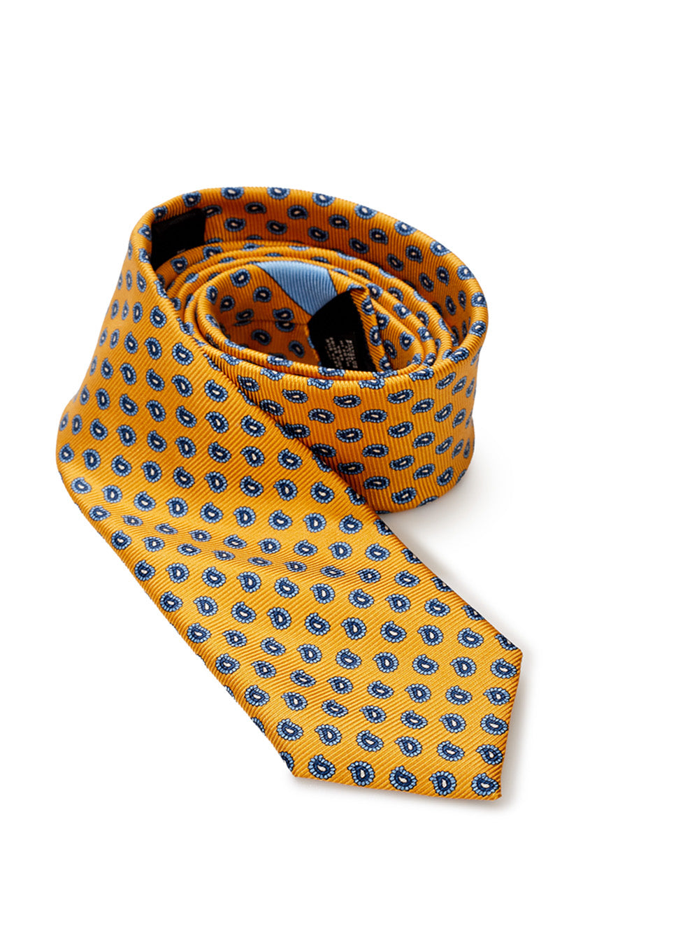 Cashmere Print Yellow silk Tie